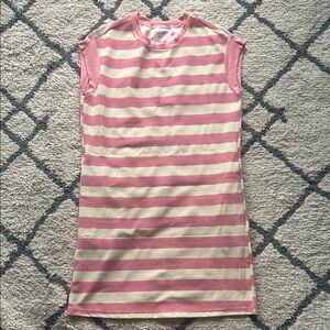 Pink and Cream Striped Kids Dress